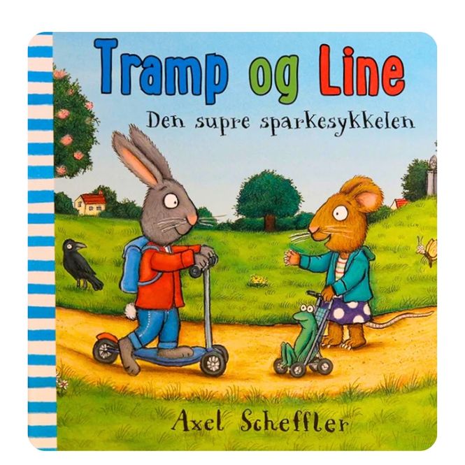 Hovedbilde Tramp og Line. Sparkesykkelen